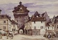Street Scene in Loches, France - Charles Claude Pyne