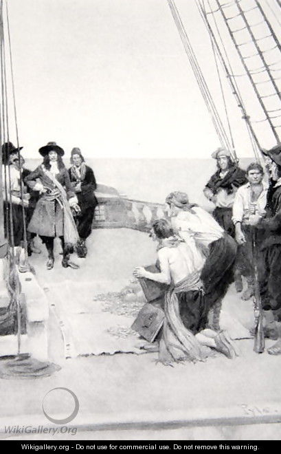 Phips recovering the sunken treasures, 1690s, published in Harpers Magazine, 1901 - Howard Pyle
