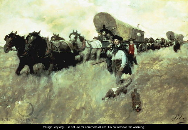 The Connecticut Settlers Entering the Western Reserve - Howard Pyle