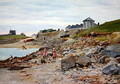 Kingsland, Cornwall, with two girls on a beach - Thomas J. Purchas