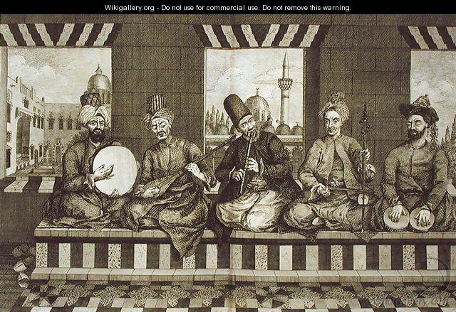 Syrian Musicians, plate 4 from Natural History of Aleppo, pub. by Patrick Russell, 1794 - (after) Russell, Alexander