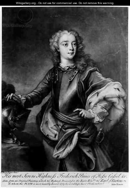 Portrait of Frederick II 1720-1785, Landgrave of Hesse-Cassel, engraved by John Simon - Cavaliere Carlo Francesco Rusca