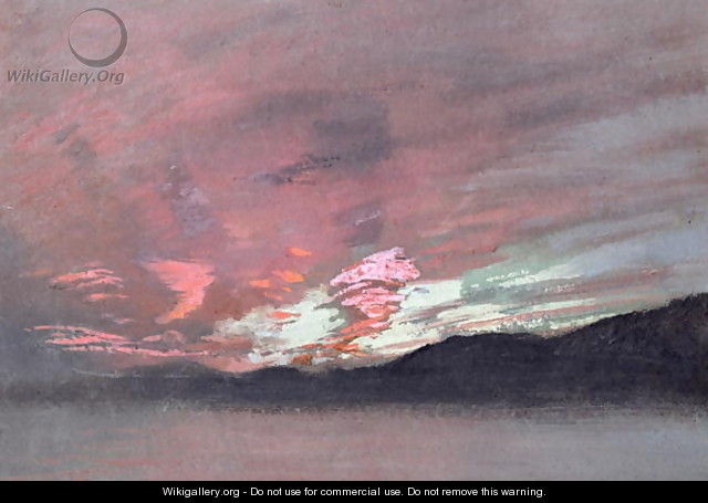 Stormy Sunset from Brantwood, Ruskins home in Cumbria - (attr. to) Ruskin, John