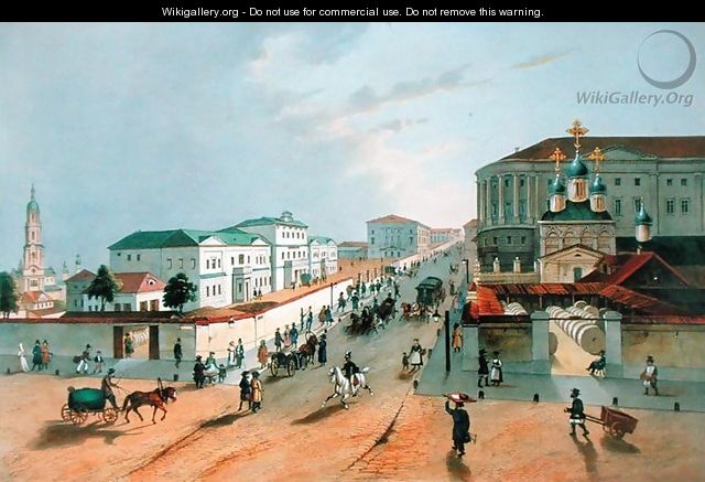The Imperial Post Office in Moscow, engraved by A. Muller, 1840s - Anonymous Artist