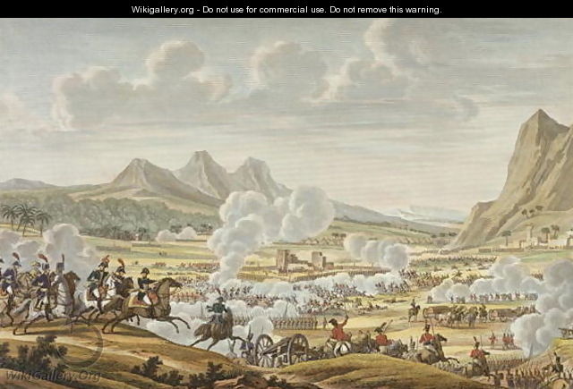 The Battle of Mount Tabor, 27 Ventose, Year 7 17 February 1799 engraved by Louis Francois Couche 1782-1849 - (after) Swebach, Jacques Francois Joseph
