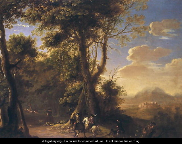 Landscape with cavaliers - Herman Van Swanevelt