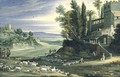 Landscape with Shepherds and the Supper at Emmaus - Maerten Ryckaert