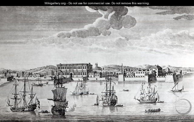 Bombay on the Malabar coast belonging to the East India Company of England, 1754 - Jan van Ryne