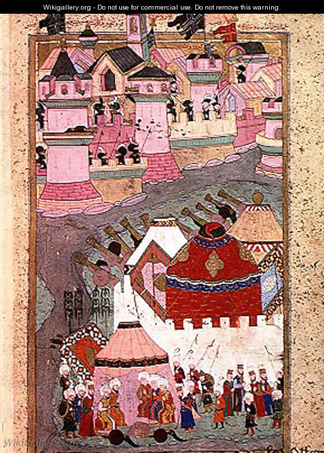 TSM H.1524 Siege of Vienna by Suleyman I 1494-1566 the Magnificent, in 1529, from the Hunername by Lokman, 1588 - I the Magnificent Suleyman