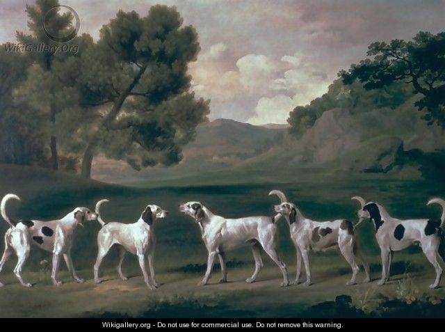 Foxhounds in a landscape, 1762 - George Stubbs