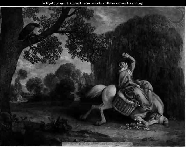 The Farmers Wife and the Raven, engraved by the artist, pub. 1788 - George Stubbs