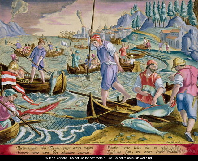 Fishing with Nets and Tridents in the Bay of Naples, plate 89 from 