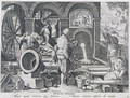 The Invention of Gunpowder and the First Casting of Bronze Cannon, plate 4 from Nova Reperta New Discoveries engraved by Philip Galle 1537-1612 c.1600 - (after) Straet, Jan van der (Giovanni Stradano)