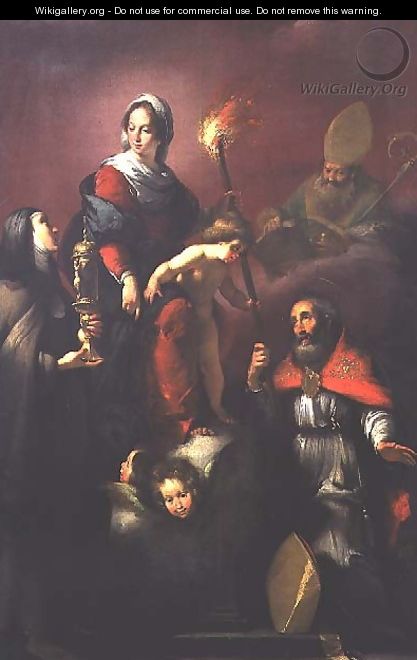 Madonna and Child with St. Clare, St. Ambrose and St. Erasmus - Bernardo Strozzi