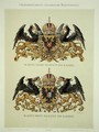 Plate with the coats of arms of Emperor Franz Joseph I 1830-1916 and Empress Elizabeth of Bavaria 1837-98 from Heraldischer Atlas by the artist, 1899 - (after) Strohl, Hugo Gerard
