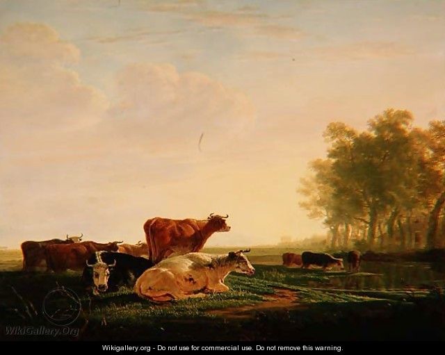 Cattle in a Landscape - Jacob Van Stry