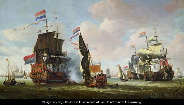 The Arrival of Michiel Adriaanszoon de Ruyter 1607-76 in Amsterdam - Abraham Storck