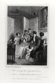 Family Scene - Evening in the Drawing Room, from 'The Social Day' by Peter Coxe, engraved by J. Scott, published 1822 - (after) Stothard, T. and Stephanoff, J.