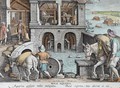 A Water Mill, plate 11 from Nova Reperta New Discoveries engraved by Philip Galle 1537-1612 c.1600 - (after) Straet, Jan van der (Giovanni Stradano)