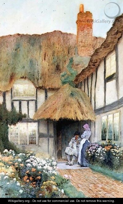 By the Cottage Door - Arthur Claude Strachan