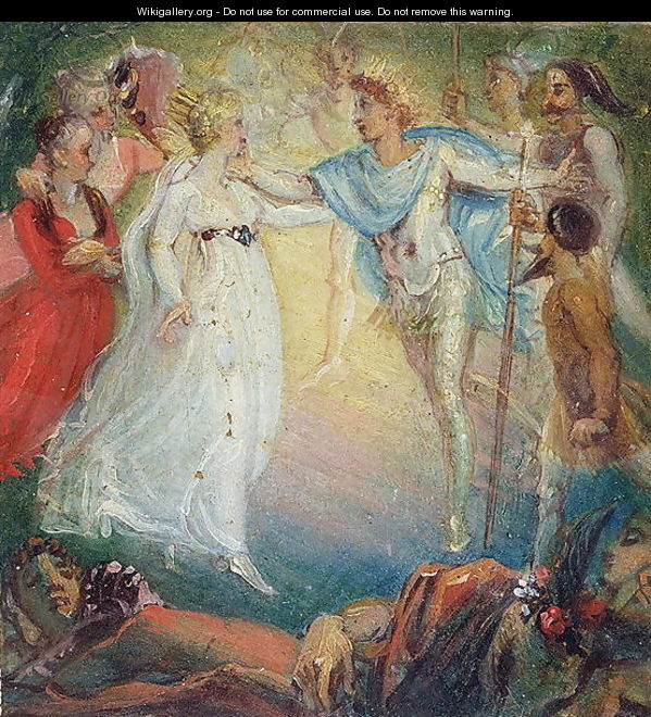 Oberon and Titania from A Midsummer Nights Dream by William Shakespeare 1564-1616 1806 - Thomas Stothard