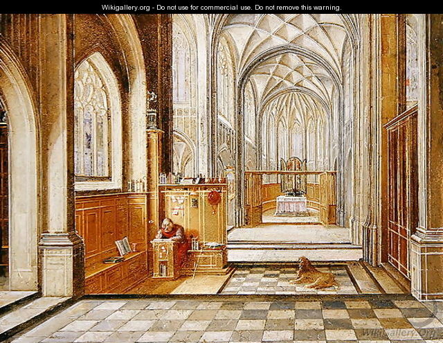 St Jerome in a Gothic Church - Hendrick van, the Younger Steenwyck