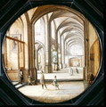 The interior of a cathedral with gentlemen and beggars, 1621 - Hendrick van, the Younger Steenwyck