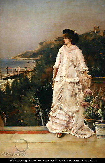 Woman on a Terrace, 1882 - Alfred-Emile-Leopole Stevens