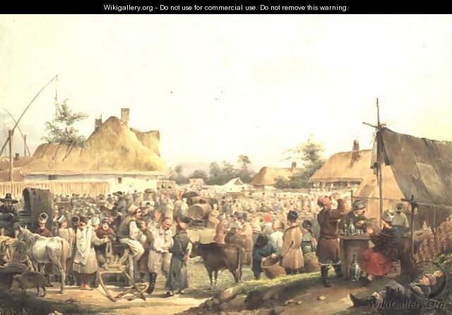 Village Fair in the Ukraine, 1836 - Vasily Ivanovich (Wilhelm) Sternberg