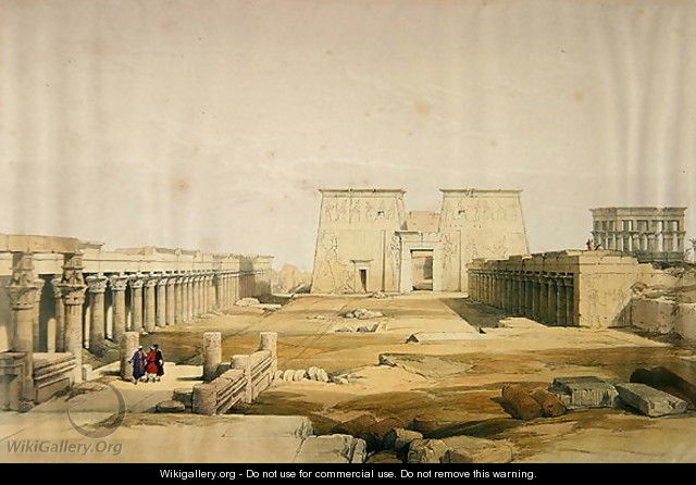 Grand Approach to the Temple of Philae, Nubia, from Egypt and Nubia, Vol.1 - David Roberts
