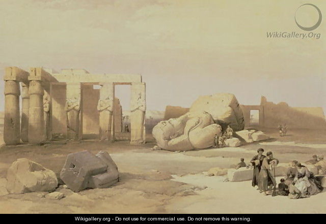 Fragments of the Great Colossus, at the Memnonium, Thebes, 1937 BC - David Roberts