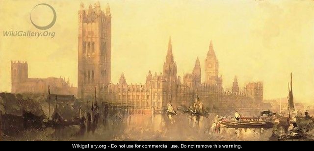 Westminster- Houses of Parliament, c.1860 - David Roberts
