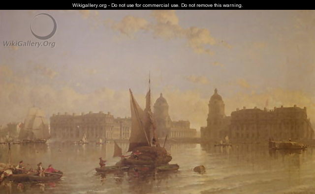 Shipping on the Thames at Greenwich - David Roberts