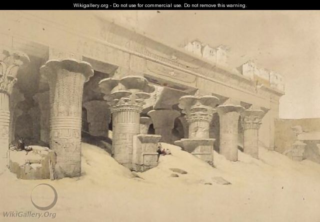 Portico of the Temple of Edfu, Upper Egypt, from Egypt and Nubia, Vol.1 - David Roberts