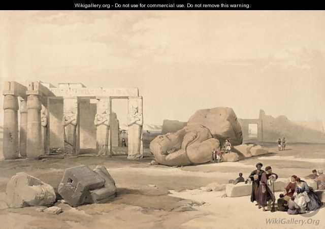 Fragments of the Great Colossus at The Memnonium, Thebes, from Egypt and Nubia, Vol.1 - David Roberts