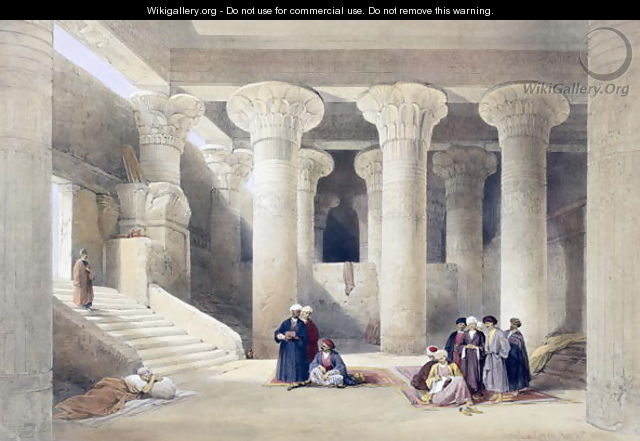 Interior of the Temple at Esna, Upper Egypt, from Egypt and Nubia, Vol.1 - David Roberts