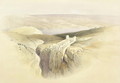 The Dead Sea looking towards Moab, April 4th 1839, plate 50 from Volume II of The Holy Land, engraved by Louis Haghe 1806-85 pub. 1843 - David Roberts
