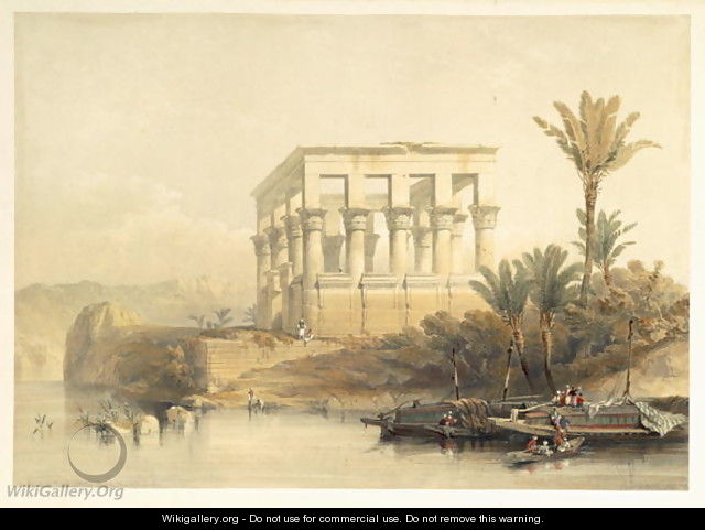 The Hypaethral Temple at Philae, called the Bed of Pharaoh, plate 65 from volume II of Egypt and Nubia, engraved by Louis Haghe 1806-85 pub. 1849 - David Roberts