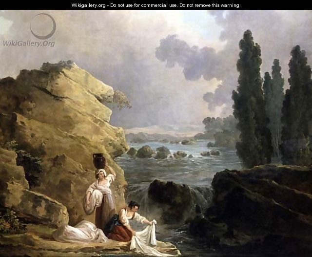 Washerwomen by a Cascade, c.1800 - Hubert Robert