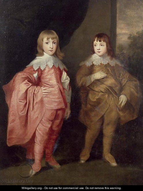 George Villiers, Duke of Buckingham And His Brother, Lord Francis Villiers, 1636, after Van Dyck - Thomas Robson