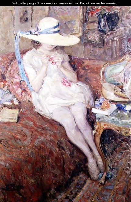 Young Girl in a Straw Hat, 1921 - Ernest Rocher