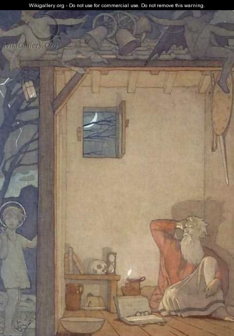 St. Christopher and the Child, 1918 - Frederick Cayley Robinson