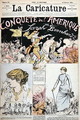 The Conquest of America by Sarah Bernhardt, cartoon from La Caricature magazine, 19th February, 1881 - Albert Robida