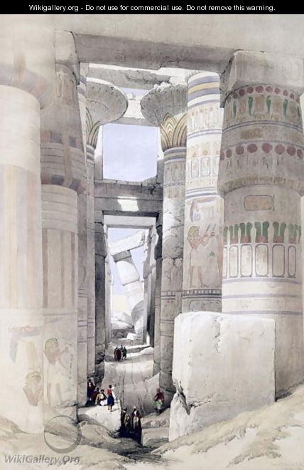 View through the Hall of Columns, Karnak, from Egypt and Nubia, Vol.1 - David Roberts