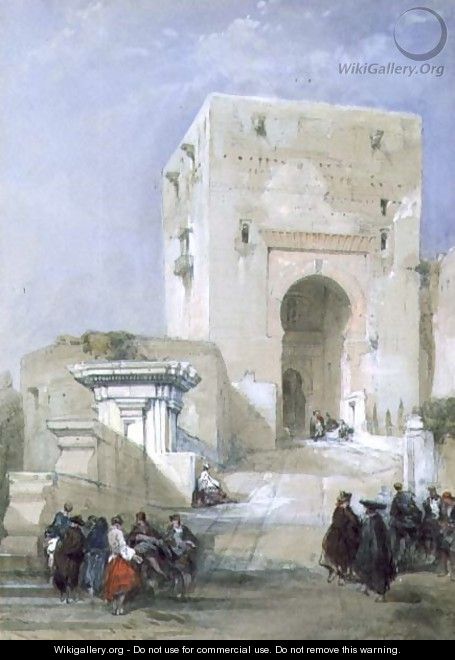 The Gate of Justice, Entrance to the Alhambra, 1833 - David Roberts