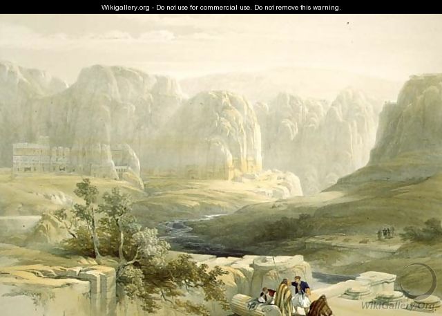 Petra looking South, March 9th 1839, plate 106 from Volume III of The Holy Land, engraved by Louis Haghe 1806-85 pub. 1849 - David Roberts