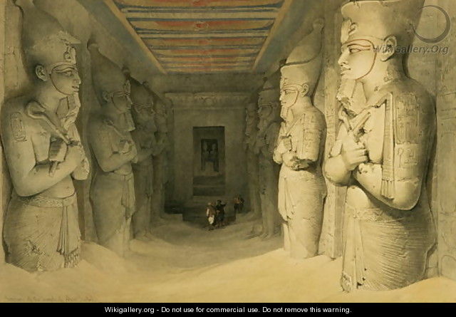 Interior of the Temple of Abu Simbel, from Egypt and Nubia, Vol.1 - David Roberts