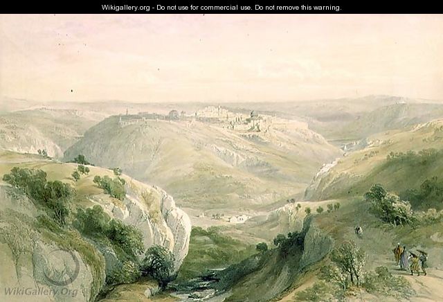 Jerusalem from the South, April 12th 1839, plate 10 from Volume I of The Holy Land, engraved by Louis Haghe 1806-85 pub. 1842 - David Roberts