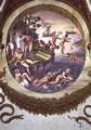 Scene showing that those born under the sign of Aries in conjunction with the constellation of the Ship and Dolphin are imparted with aptitudes for navigation and swimming, symbolised by the ship and swimmers, from the Camera dei Venti, 1528 - Giulio Romano (Orbetto)