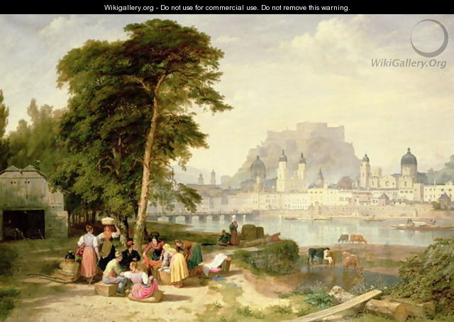 City of Salzburg, The Archbishops Palace on the Rock - Philip Hutchins Rogers